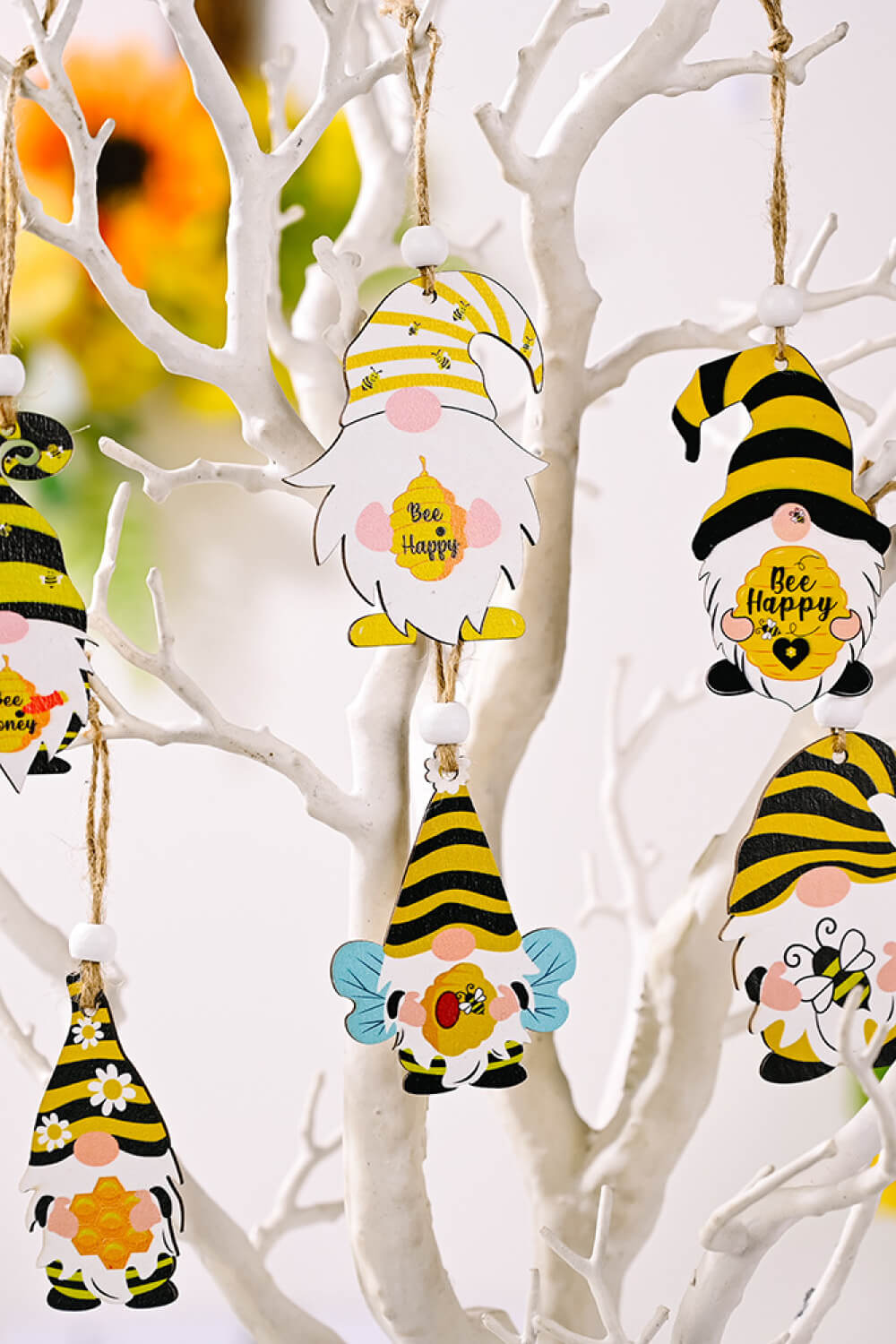 3-Pack Bee Wood Gnome Ornaments - AllIn Computer