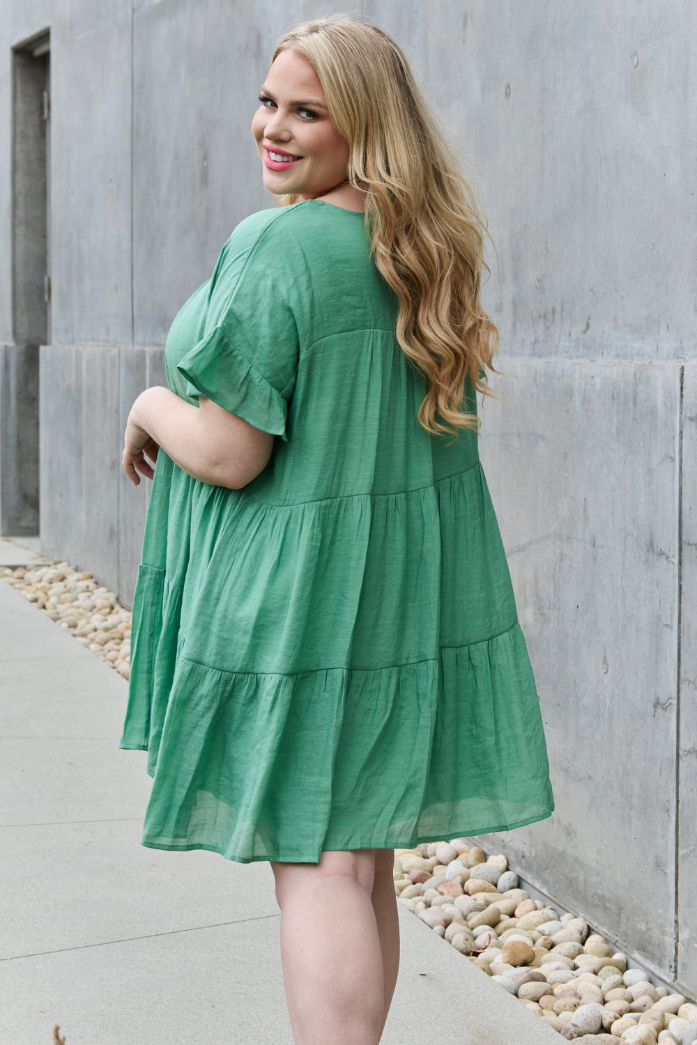 HEYSON Sweet As Can Be Full Size Textured Woven Babydoll Dress - AllIn Computer