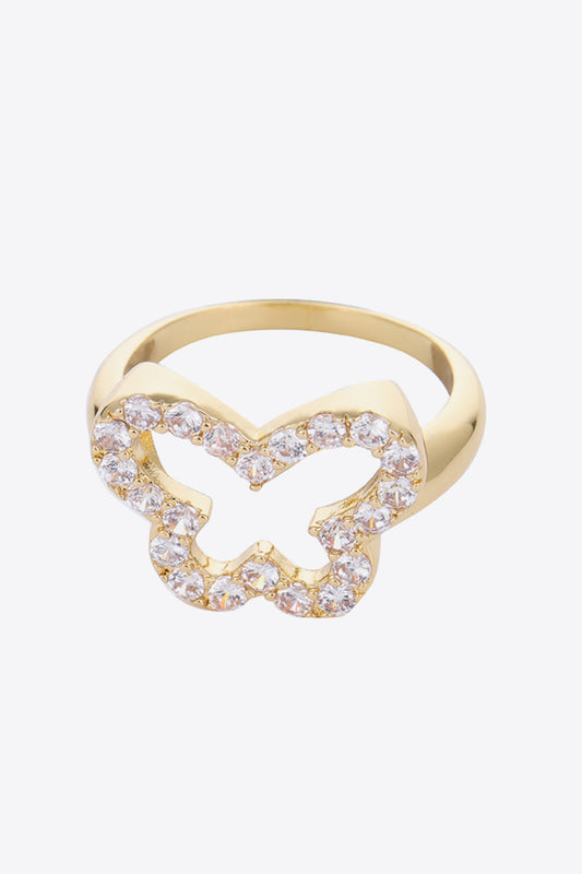 Rhinestone Butterfly-Shaped Ring - AllIn Computer
