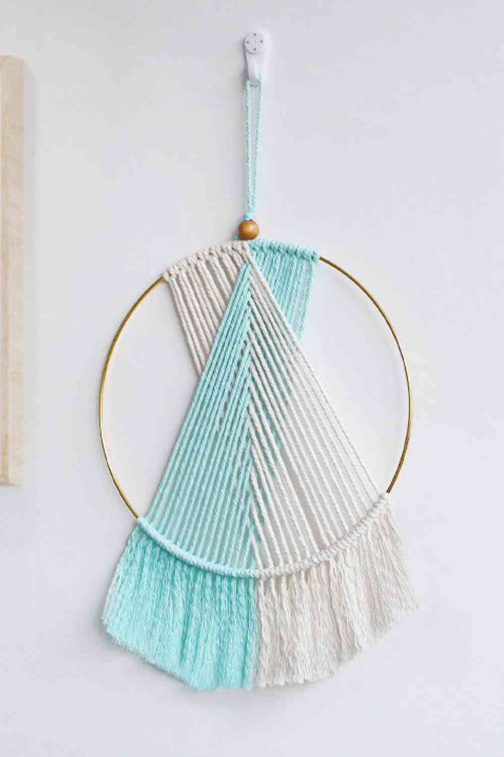 Contrast Fringe Round Macrame Hanging Wall Piece - AllIn Computer