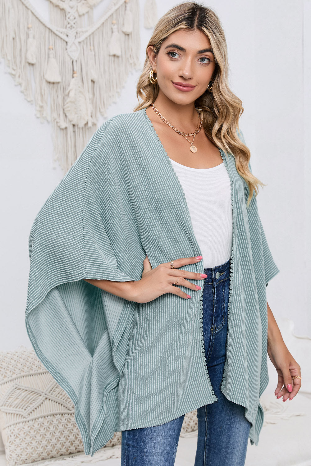 Open Front Dolman Sleeve Cardigan - AllIn Computer