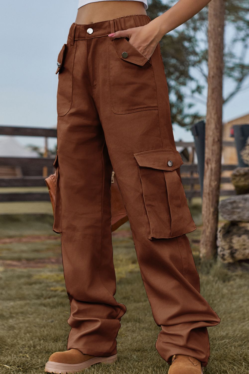 Loose Fit Long Jeans with Pockets - AllIn Computer