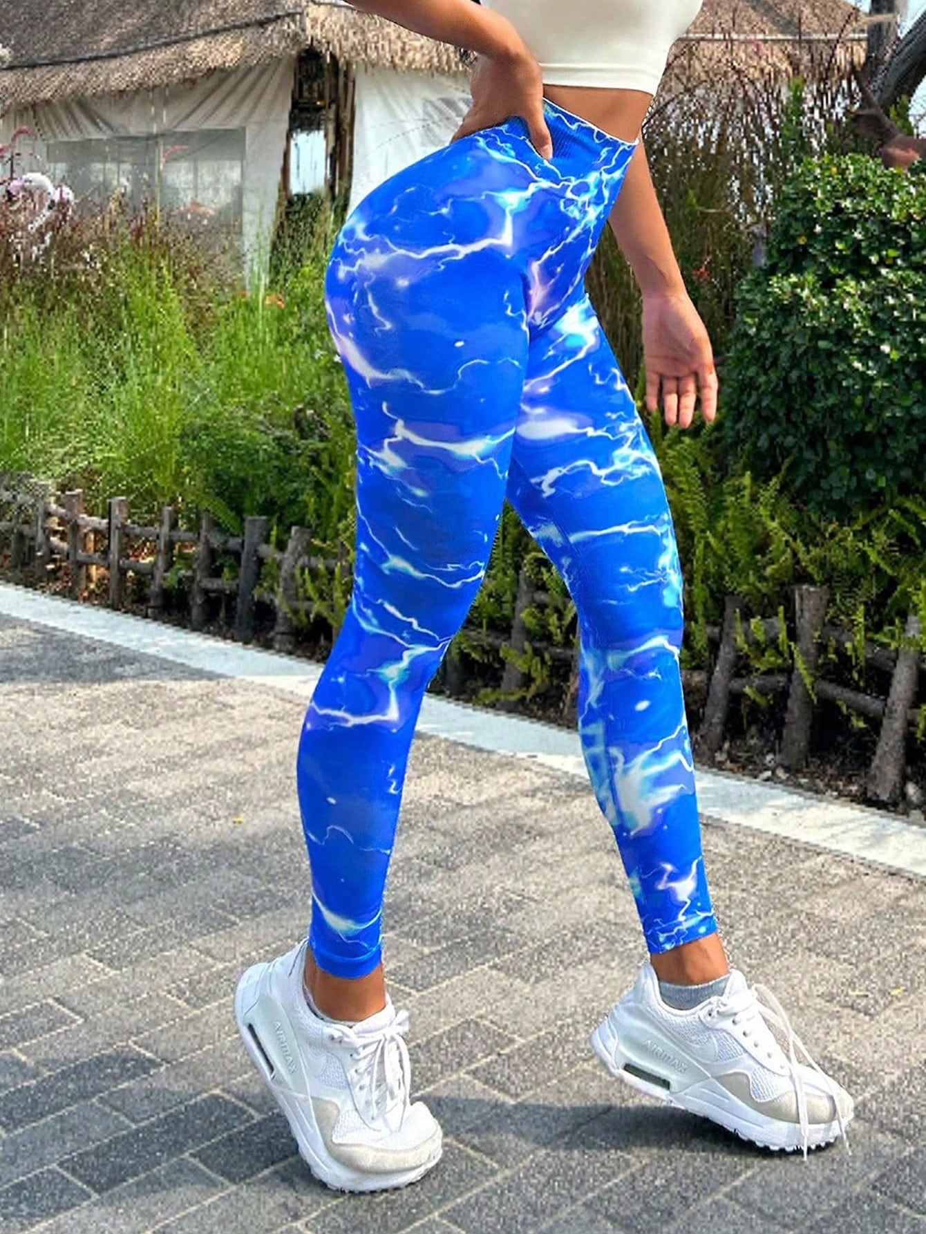Tie-dye Slim Fit High Waistband Long Active Pants - AllIn Computer