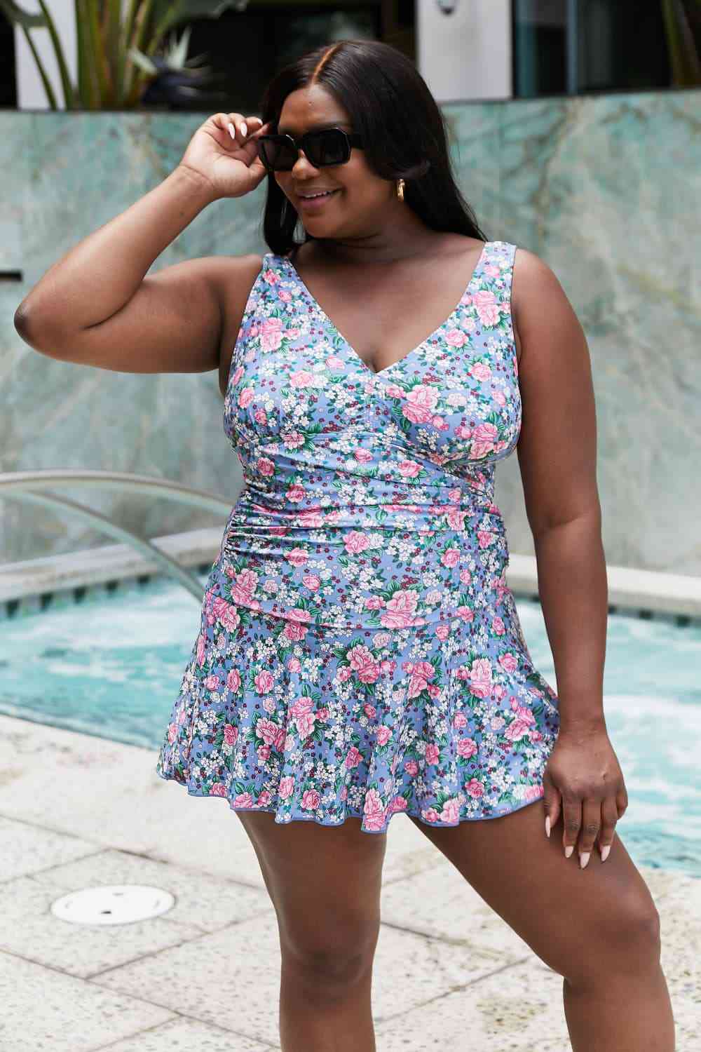 Marina West Swim Full Size Clear Waters Swim Dress in Rose Sky - AllIn Computer