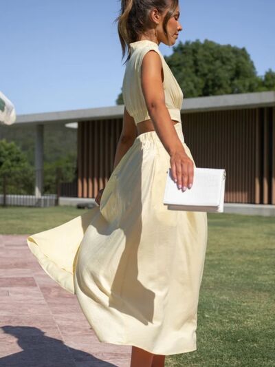Cutout Mock Neck Sleeveless Dress - AllIn Computer