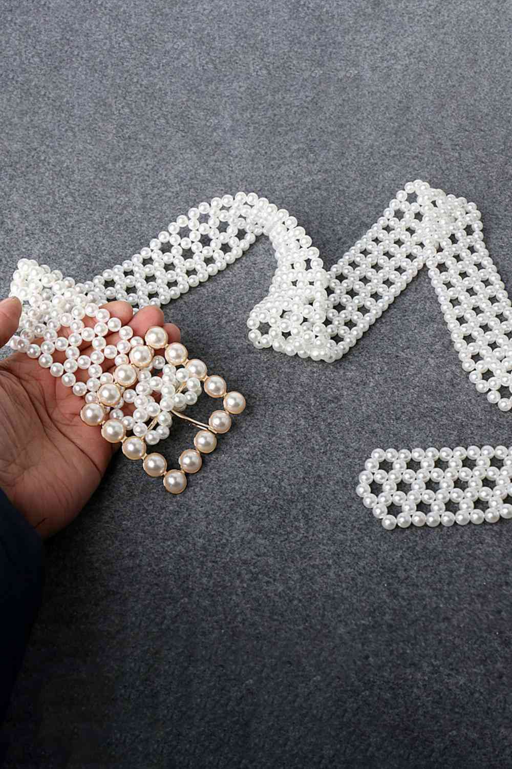 Alloy Buckle Pearl Belt - AllIn Computer