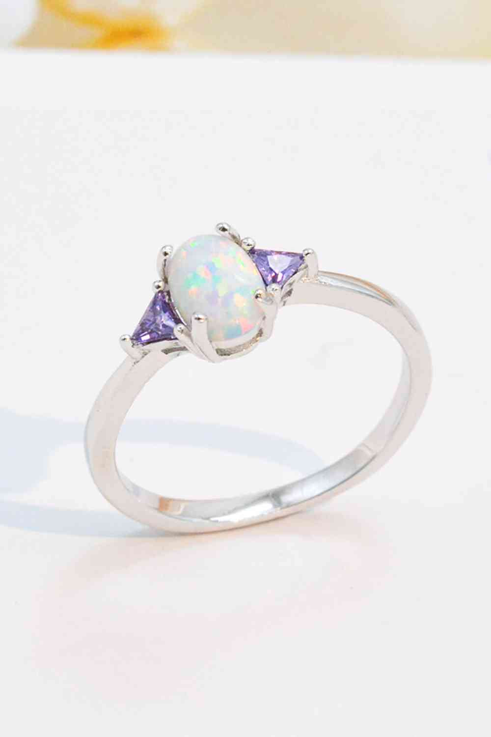 Contrast 925 Sterling Silver Opal Ring - AllIn Computer