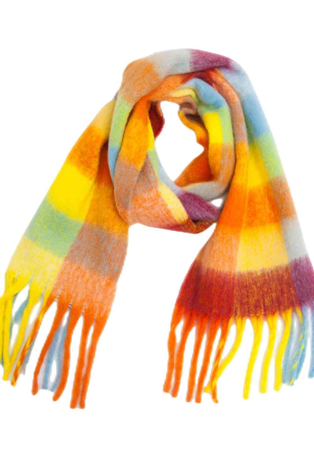 Fringe Detail Polyester Scarf - AllIn Computer