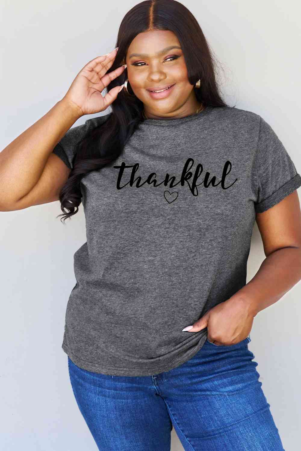 Simply Love Full Size THANKFUL Graphic T-Shirt - AllIn Computer