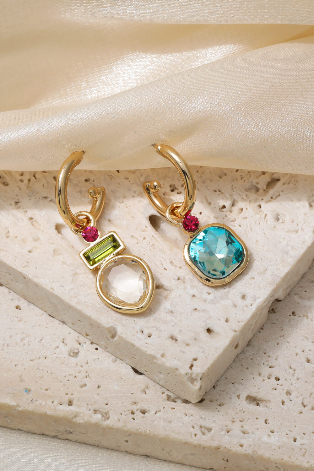 5-Pairs Wholesale Crystal C-Hoop Drop Earrings - AllIn Computer