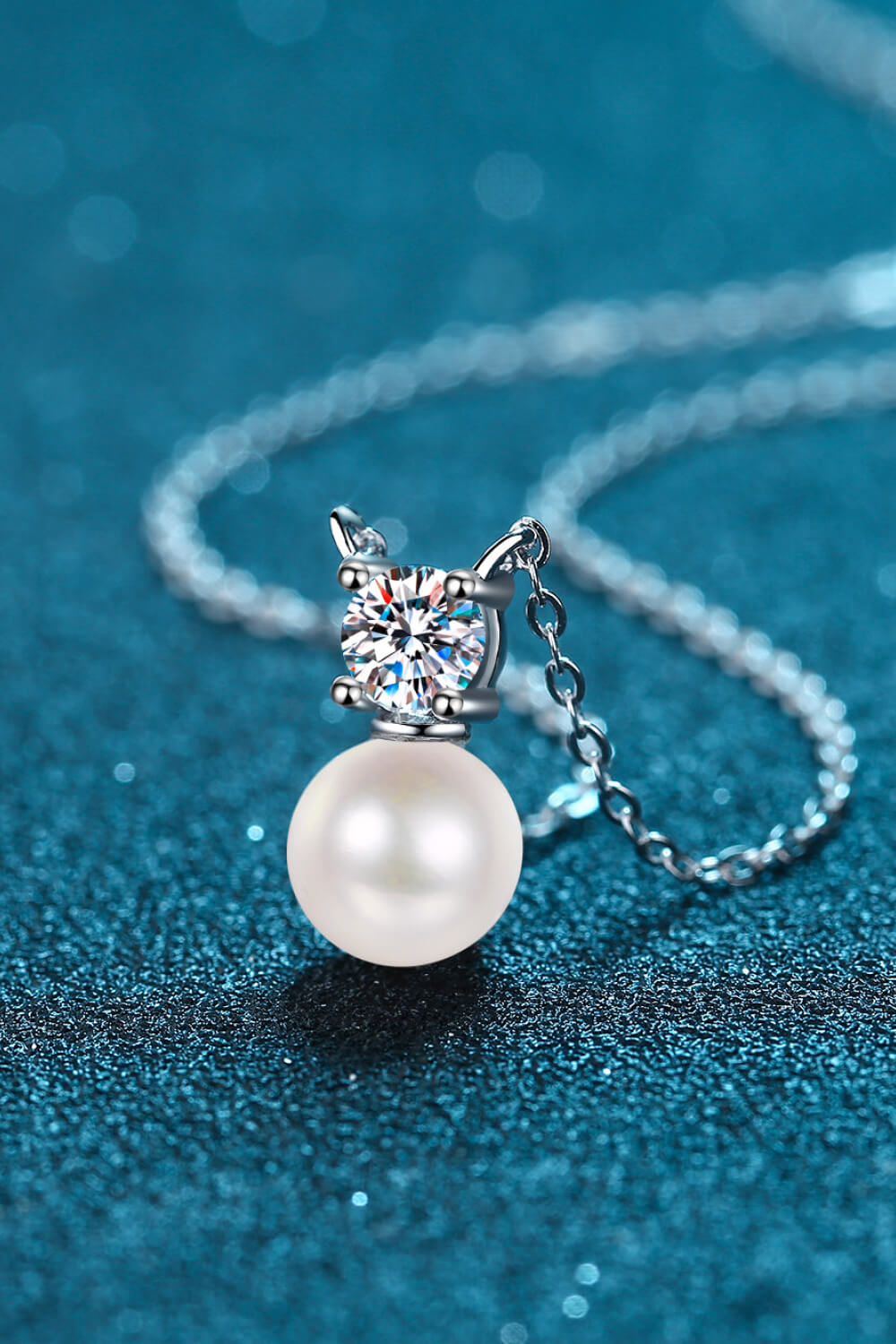 925 Sterling Silver Freshwater Pearl Moissanite Necklace - AllIn Computer