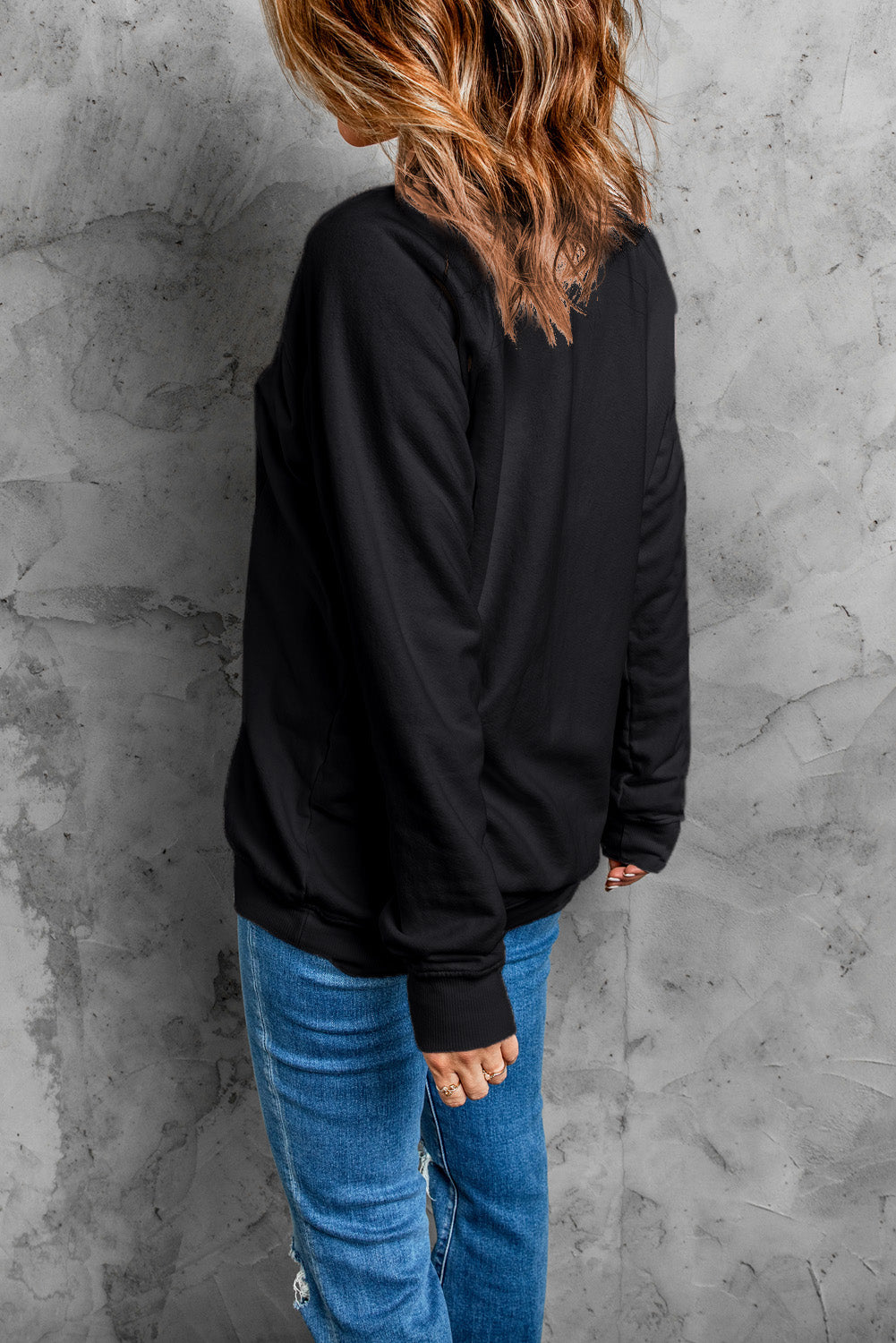 Round Neck Long Sleeve SPOOKY SEASON Graphic Sweatshirt - AllIn Computer