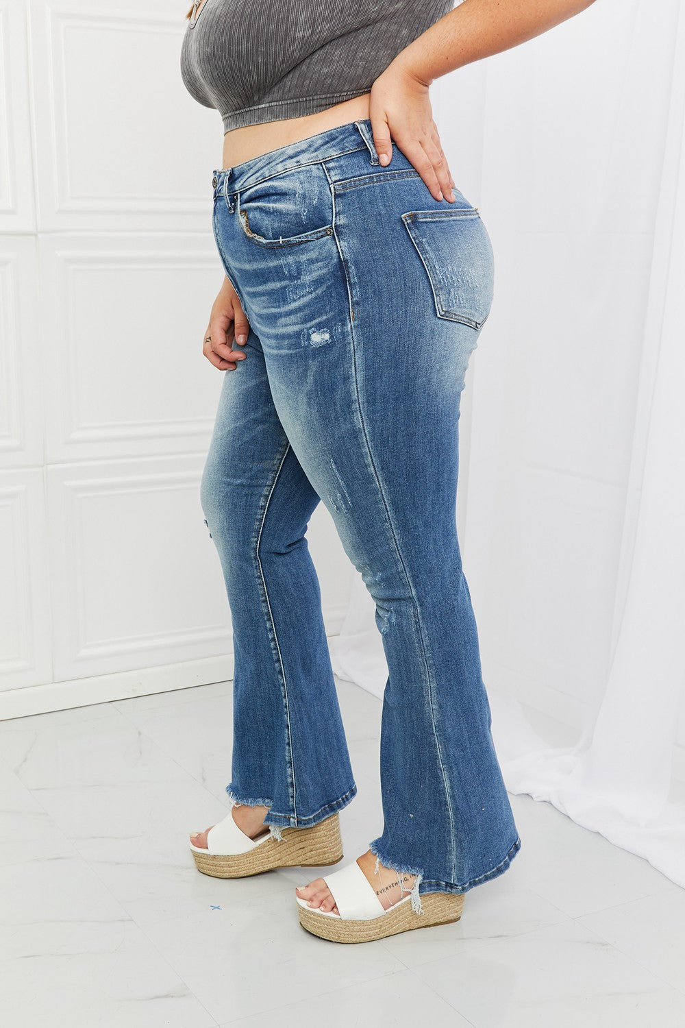 RISEN Full Size Iris High Waisted Flare Jeans - AllIn Computer