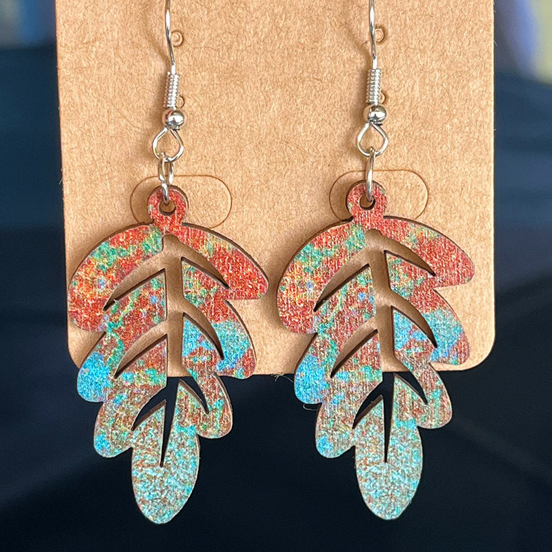 Wooden Dangle Earrings - AllIn Computer