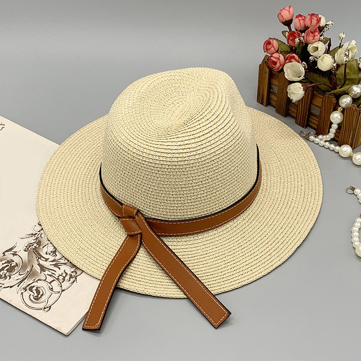 Wide Brim Paper Braided Hat - AllIn Computer