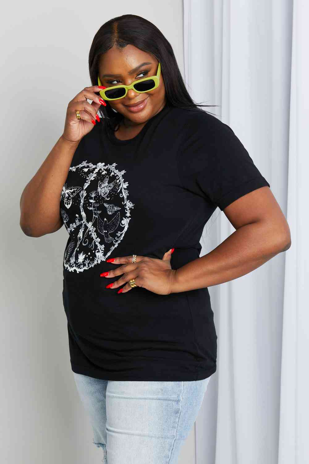 mineB Full Size Butterfly Graphic Tee Shirt - AllIn Computer