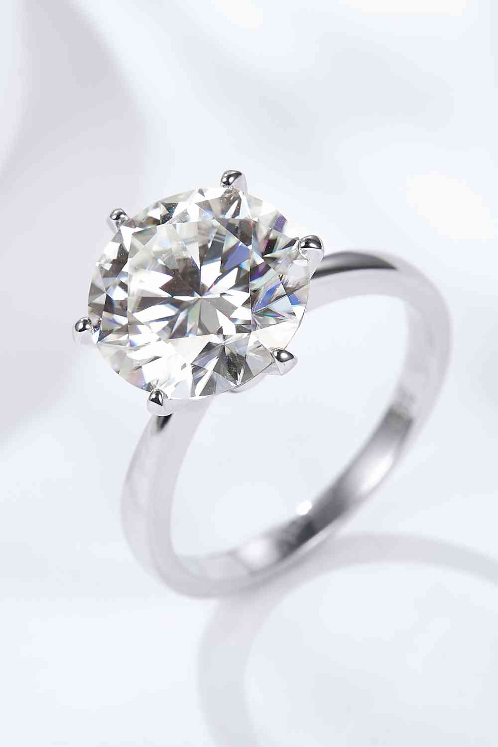 Platinum-Plated 5-Carat  Moissanite Solitaire Ring - AllIn Computer