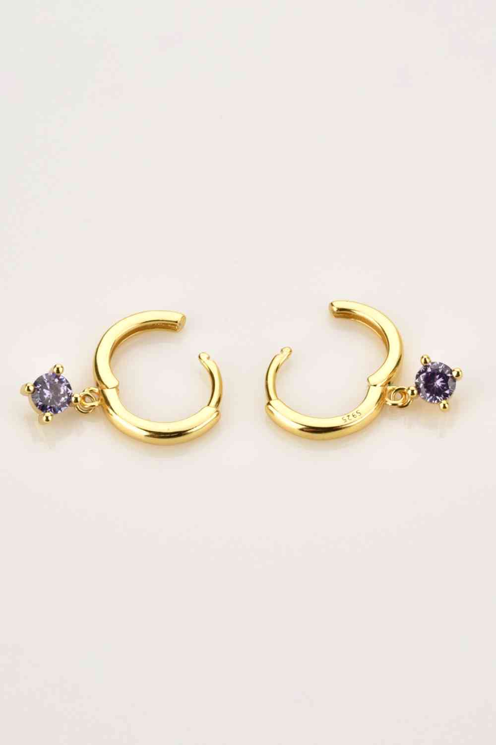 Inlaid Zircon Huggie Drop Earrings - AllIn Computer