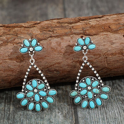 Artificial Turquoise Teardrop Earrings - AllIn Computer