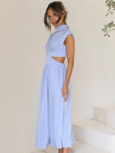 Cutout Mock Neck Sleeveless Dress - AllIn Computer