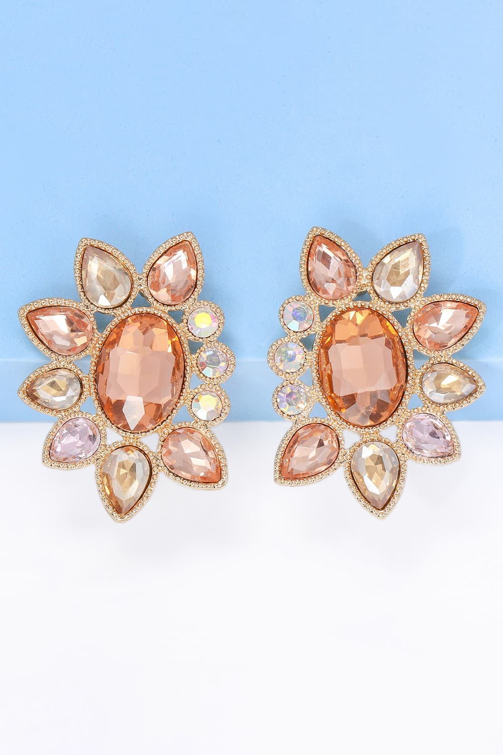 Geometrical Shape Glass Stone Dangle Earrings - AllIn Computer