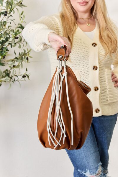 SHOMICO Fringe Detail Contrast Handbag - AllIn Computer
