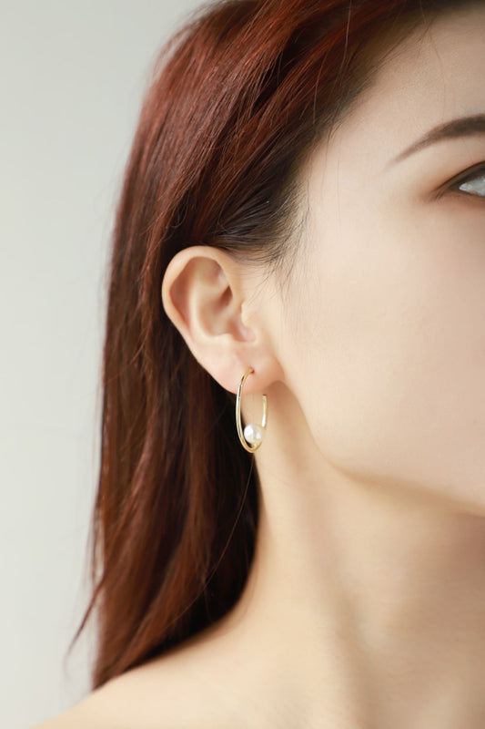 Pearl C-Hoop Earrings - AllIn Computer