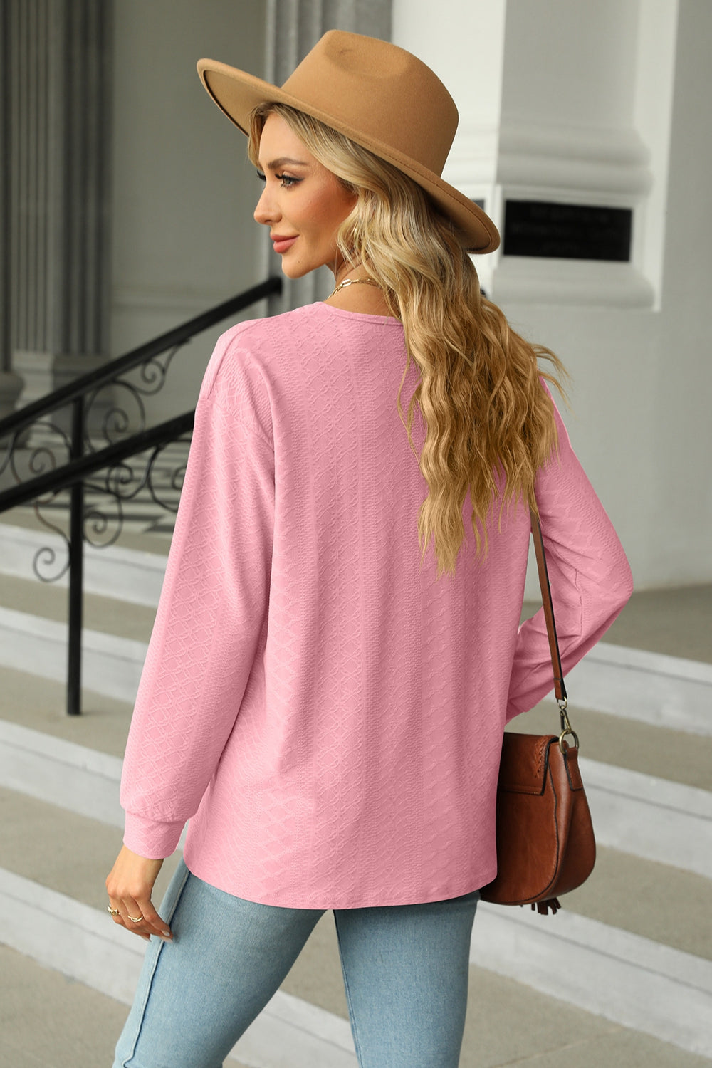 V-Neck Long Sleeve Blouse - AllIn Computer