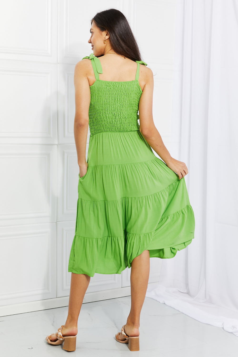 Culture Code Full Size Summer Solstice Smocked Tiered Dress - AllIn Computer