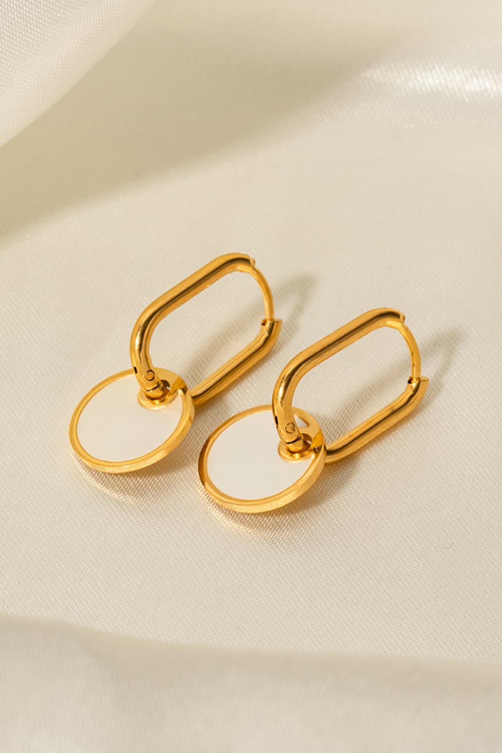 Copper White Mother-Of-Pearl Drop Earrings - AllIn Computer