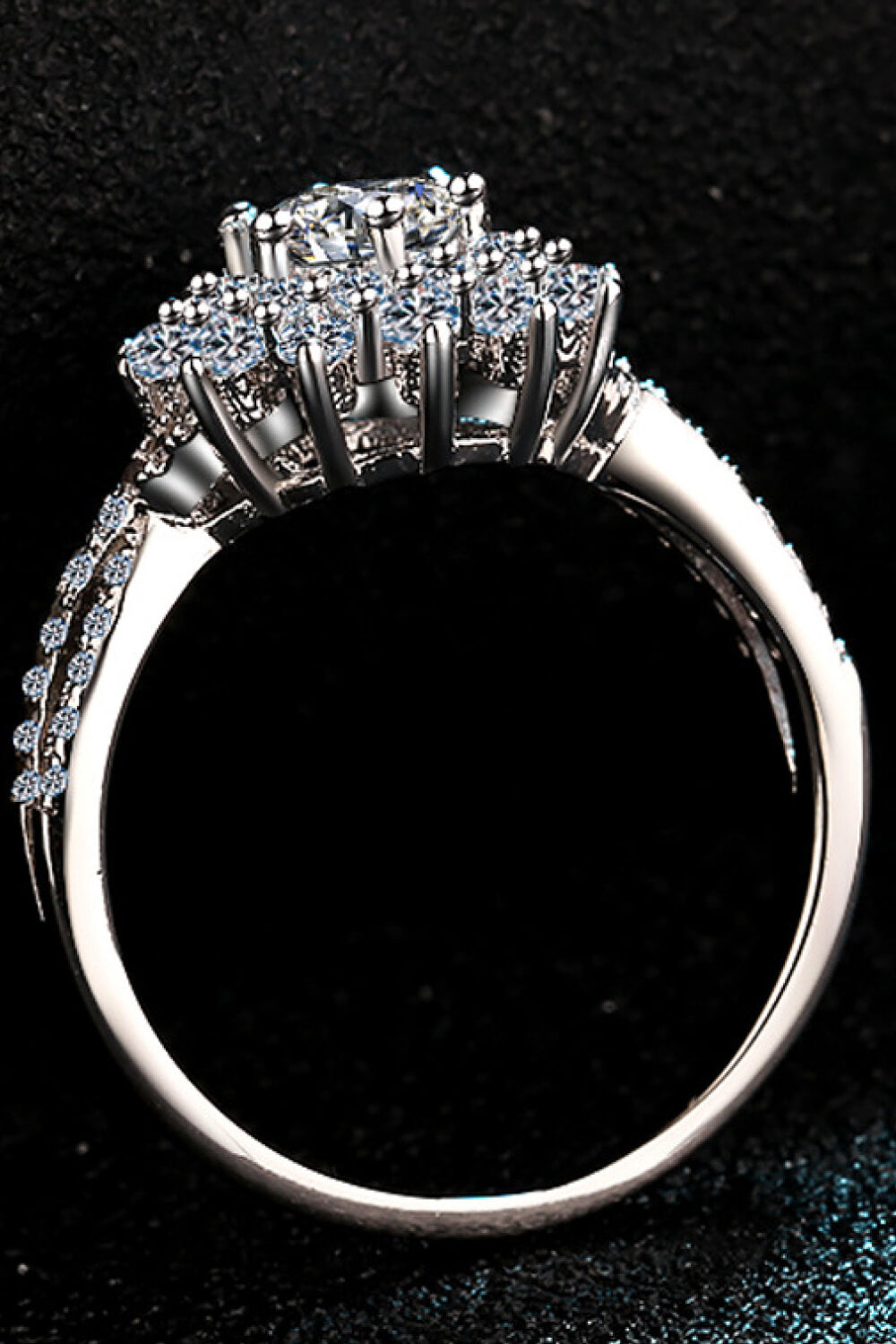 Moissanite Flower-Shape Split Shank Ring - AllIn Computer