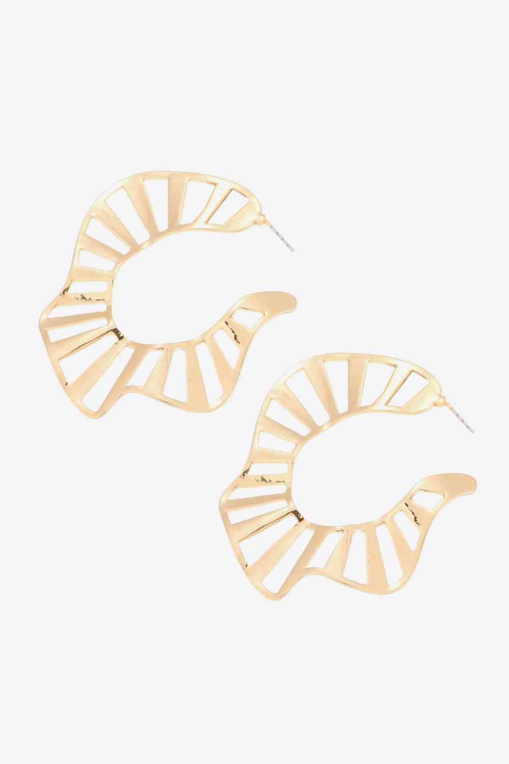 Cutout Zinc Alloy C-Hoop Earrings - AllIn Computer