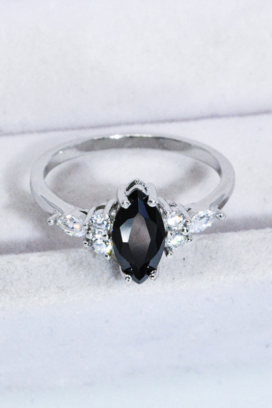 925 Sterling Silver Black Agate Ring - AllIn Computer