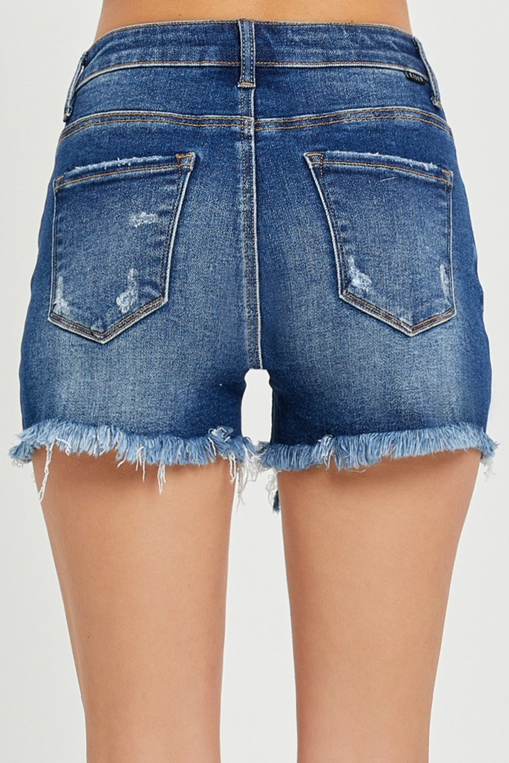 RISEN Full Size High Rise Distressed Denim Shorts - AllIn Computer