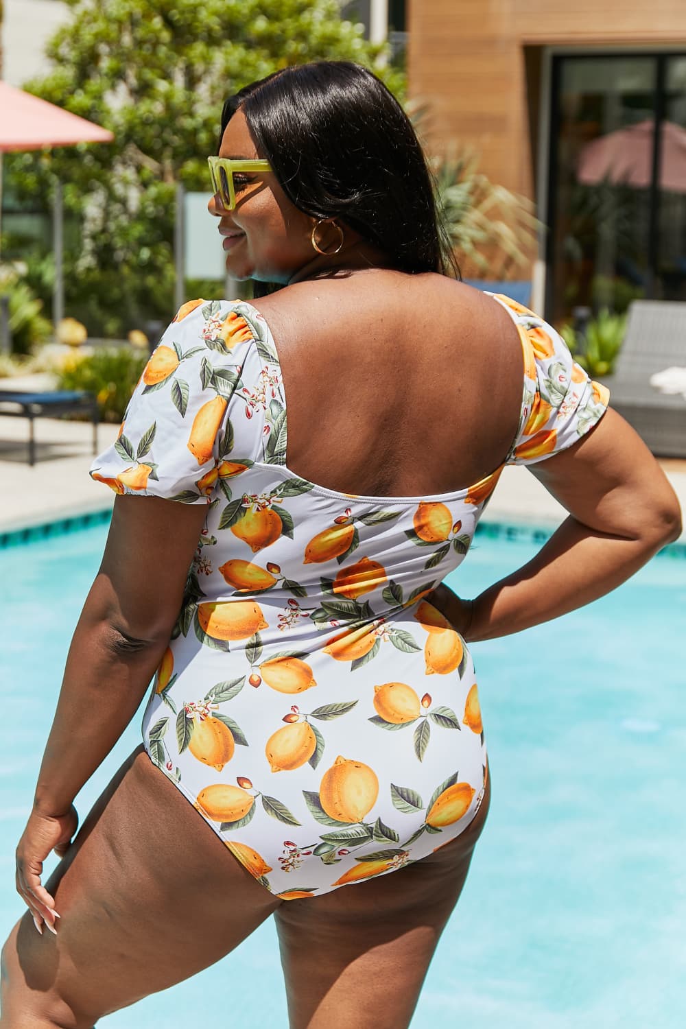 Marina West Swim Salty Air Puff Sleeve One-Piece in Citrus Orange - AllIn Computer