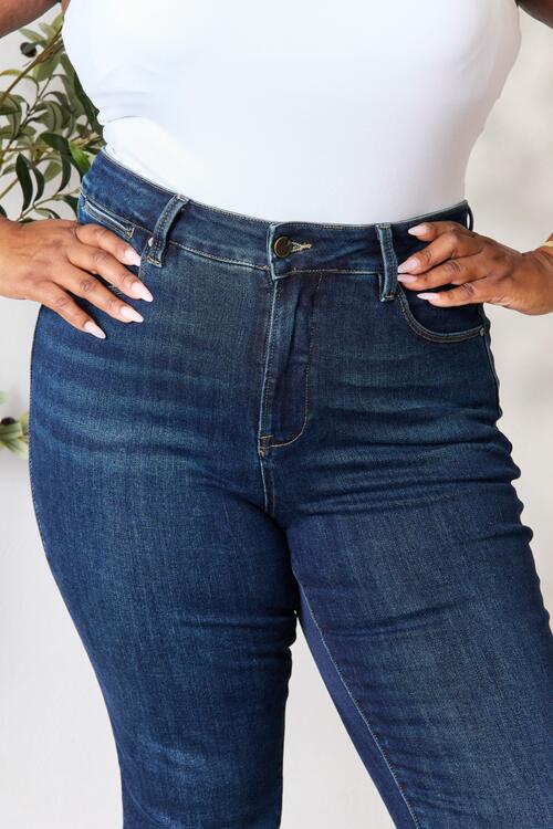 BAYEAS Full Size Raw Hem Straight Jeans - AllIn Computer