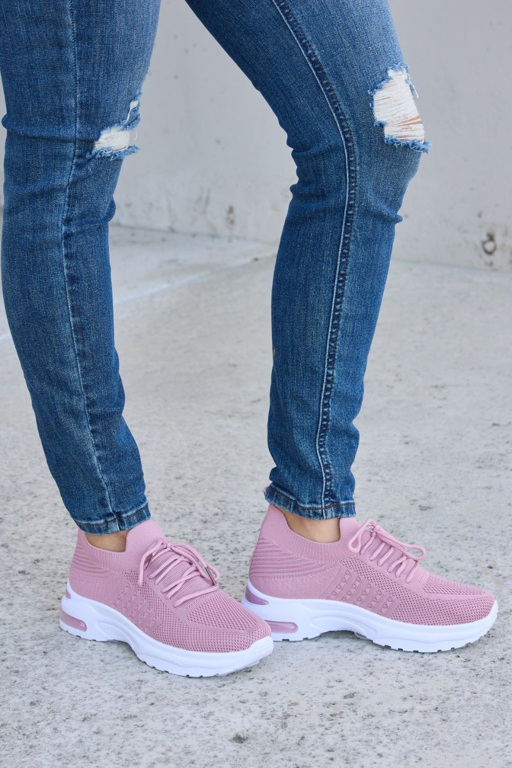 Forever Link Breathable Mesh Lace-up Round Toe Athletic Shoes - AllIn Computer