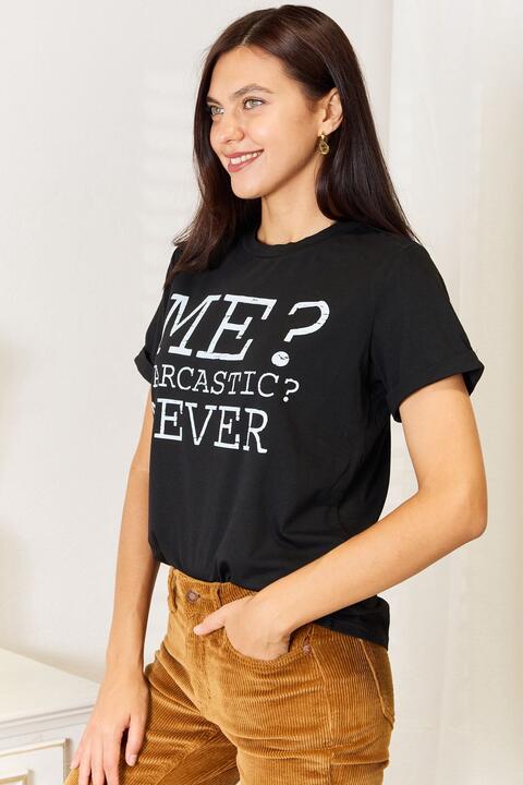 Simply Love Letter Graphic Round Neck T-Shirt - AllIn Computer