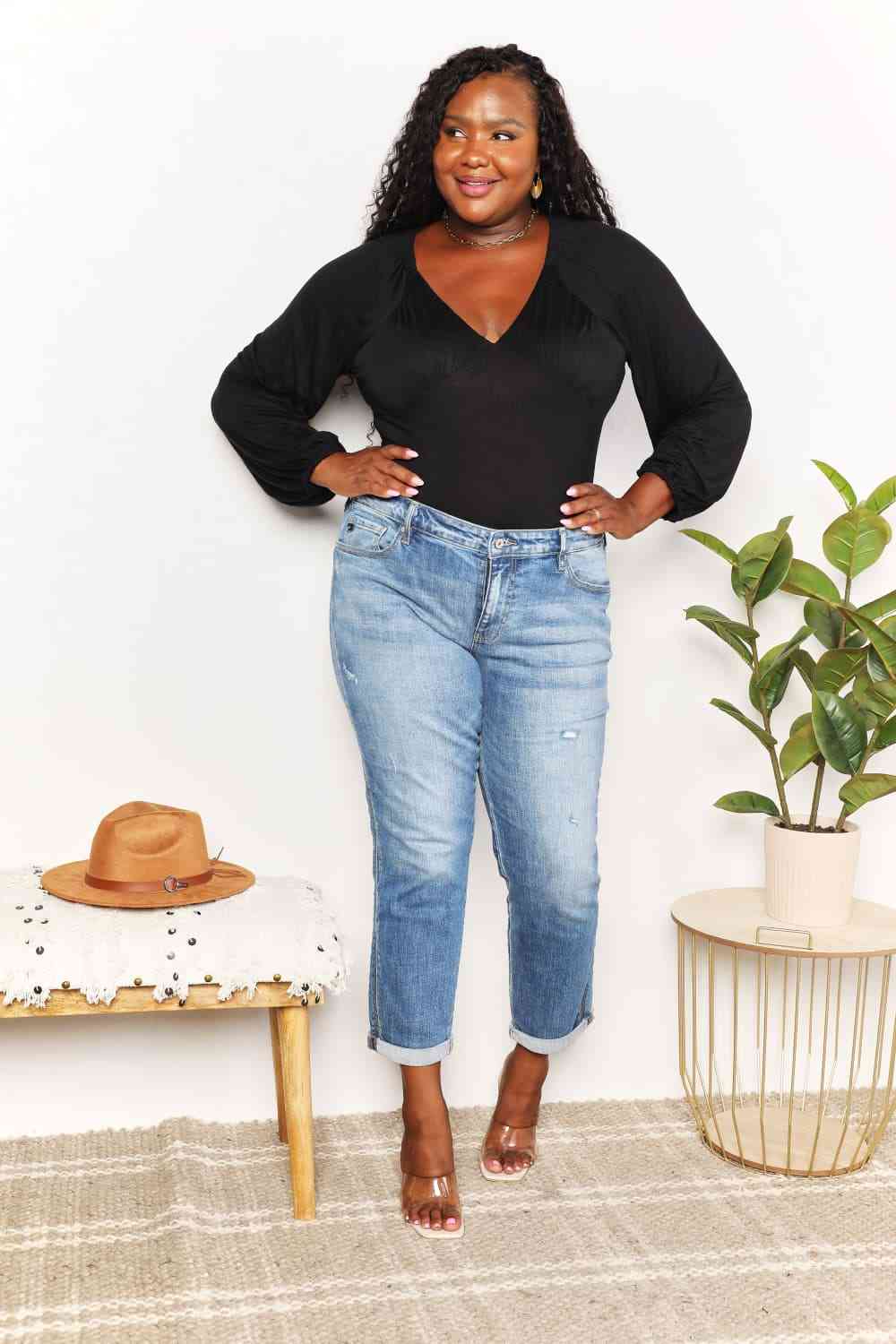 Culture Code Full Size V- Neck Bodysuit - AllIn Computer