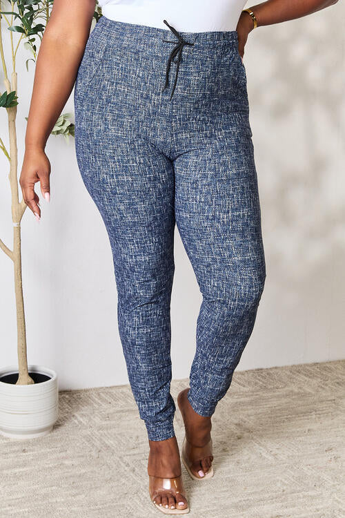 LOVEIT Heathered Drawstring Leggings with Pockets - AllIn Computer