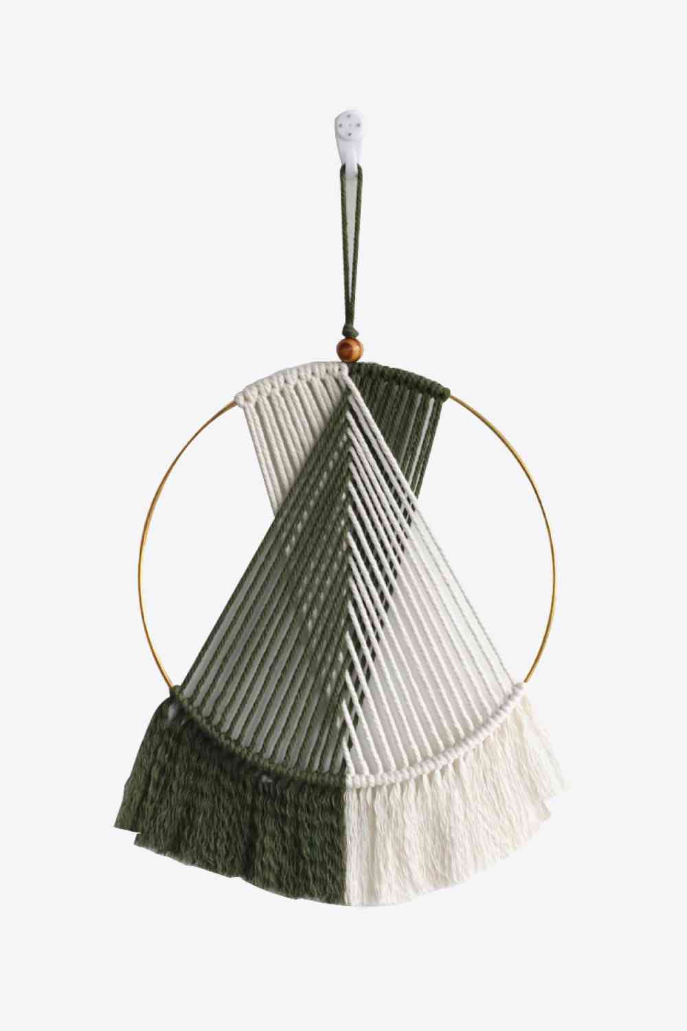 Contrast Fringe Round Macrame Hanging Wall Piece - AllIn Computer
