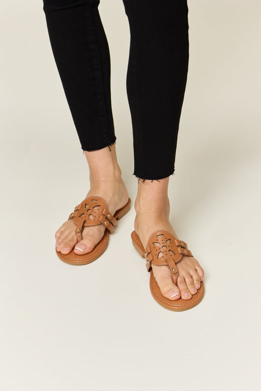 Forever Link Cutout PU Leather Open Toe Sandals - AllIn Computer