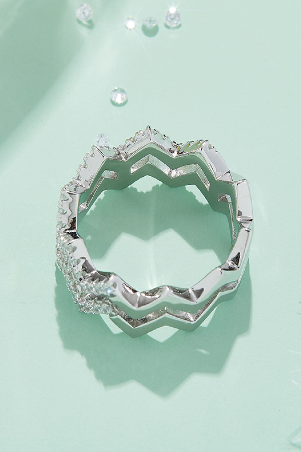 Adored Moissanite Zigzag Stacking Rings - AllIn Computer