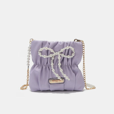 Nicole Lee USA Pearl Bow Chain Strap Purse - AllIn Computer