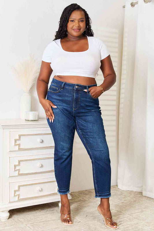 Judy Blue Full Size High Waist Released Hem Slit Jeans - AllIn Computer