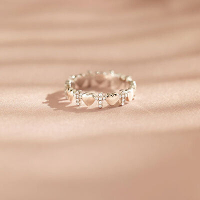Heart Cross 925 Sterling Silver Ring - AllIn Computer