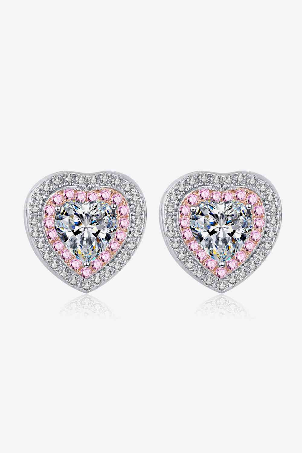 Moissanite Heart-Shaped Stud Earrings - AllIn Computer