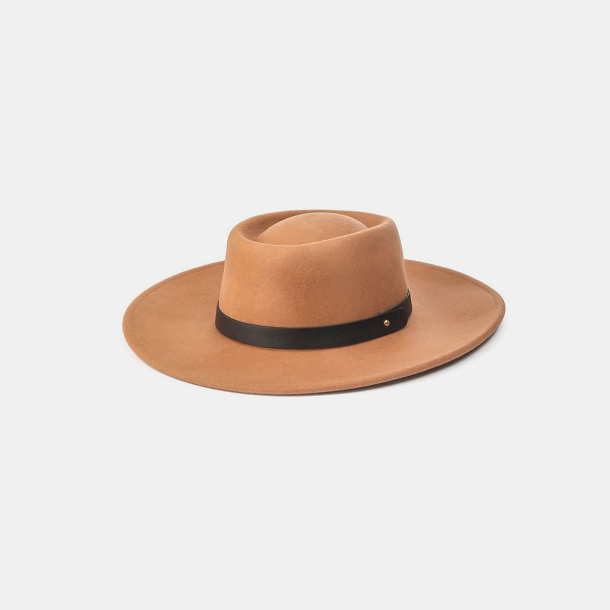 Fame Flat Brim Strap Pork Pie Hat - AllIn Computer