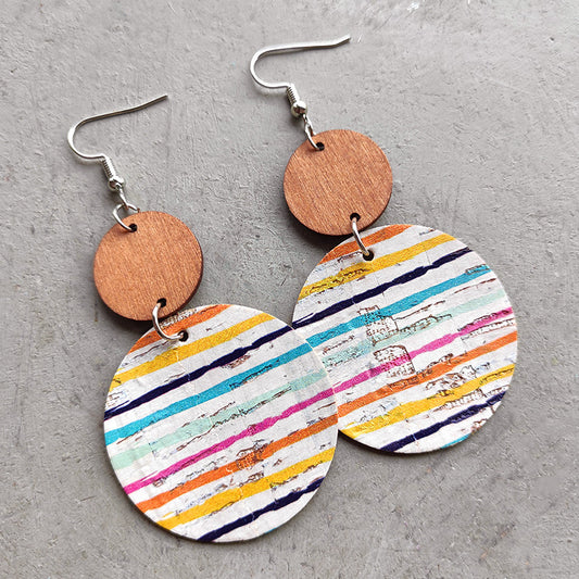 Round Shape Wooden Dangle Earrings - AllIn Computer