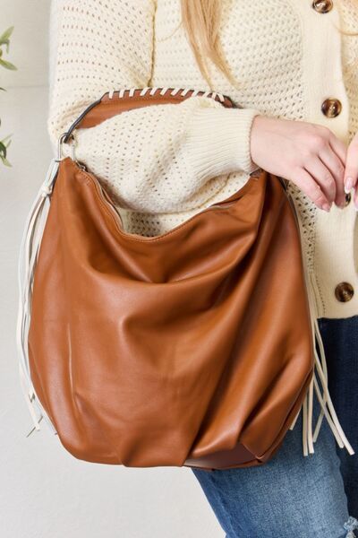 SHOMICO Fringe Detail Contrast Handbag - AllIn Computer